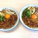 Hozumi - 濃厚醤油(肉小)と大盛の比較