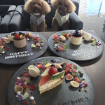 Küche - お店はわんちゃんオッケー♪可愛いプレートと可愛い愛犬の写真にテンション上がるw