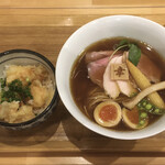 麺家 幸先坂 - はまぐりだしの醤油らぁめん＋小海老天丼