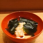 花いち - 海老真薯とわかめの吸い物