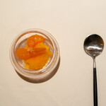 レストラン オオツ - 2021.9 みかんジュースの瞬間シャーベット みかんカンパリ漬け 信州産フィンガーライム