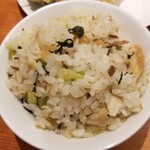 麺屋 六感堂 - 鯵の干物と野沢菜の炊き込みご飯