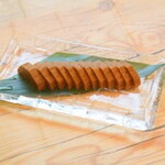 Spicy yam pickled in tamari soy sauce