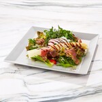White asparagus and watercress prosciutto salad