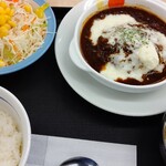 Matsuya - Wソースボロネーゼハンバーグ定食 ライスミニ 660円