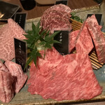 焼肉K - 5800円のコースの肉5種