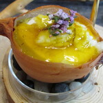 ブラッスリー ラルドワーズ - 玉ねぎと豆腐とプリン サフランのソース 梅肉