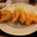 さくら亭 - 2109生サーモンレアカツと唐揚げ定食