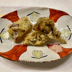 旬菜 おぐら家 - 原木椎茸と鳴門金時の天ぷら