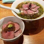 麺屋 六感堂 - 青椒肉風麺＋ローストビーフ丼