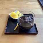 森のハンバーグ工房 ゆみさんち - 食後のコーヒーとデザート(黄色いスイカ) ※娘にもスイカを付けてくれました！