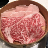 しゃぶしゃぶ 山笑ふ 銀座店 - Aセット国産リブロース40ｇ +米澤豚ロース80ｇ