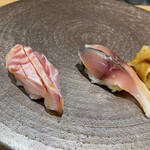 立川 寿司 空 - 赤鯛　〆鯖