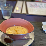 トラットリア ラ・エガオ - 高畑充希ちゃんが食べた地元福島の美味しい桃のスープ