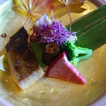 味道広路 - 油ガレイ、アキアジのマリネ、ごぼうの醤油カラメル他です（２０１２年１２月）。