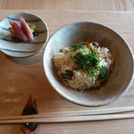 味道広路 - むかごのご飯とミョウガです（２０１２年１１月）。