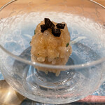 銀座 大石 - 「合わせてるのに、合〜わ〜せ〜酢〜」はもう言わなくなりました(涙)富山の白海老、黒トリュフ！うっわぁぁぁうめぇぇぇぇ