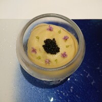 なかがわ - なすの冷製スープ(炙りカツオとジュレ)