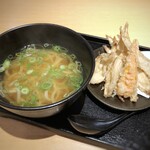 武膳 - ◆ごぼう天うどん（通常は600円ですが、麺をハーフにして頂き100円引きで500円）。