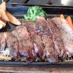 与羅ん館 - ステーキ定食（アップ）