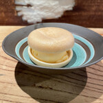 炭火割烹 蔓ききょう - 酒粕の最中アイス