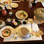Shigure - 湯豆腐御膳　先付 前菜 お造り 生麩揚げ出し　