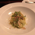 9 nove - スルメイカとカラスミと枝豆のオレキエッテ