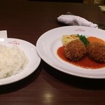 文化洋食店 - ライスとカニクリームコロッケ