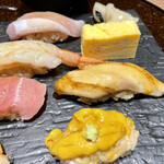 ワイン・寿司・天ぷら 魚が肴 - とろとろ雲丹とふわふわ穴子