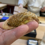 兄弟寿し - 佐渡産のどぐろ炙り(海老味噌挟み)