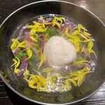 食堂こなん - 椀物 菊花海老真薯