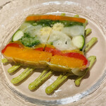 ビストロ　エミュリシエ - 美しい彩り。野菜のテリーヌ。