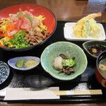 はな蔵 - 海鮮ばらちらし定食 ＋ ミニ一品：　ミニ天ぷら