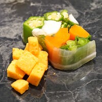 Grand Bleu Gamin - ラングスティーヌ入り　宮古野菜のテリーヌと赤パプリカの泡ポン酢