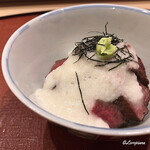 御料理 寺沢 - 山形村短角牛のﾋﾚ肉の牛トロ飯