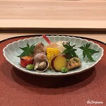 御料理 寺沢 - 八寸風の旬菜盛合せ