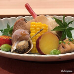 御料理 寺沢 - 八寸風の旬菜盛合せ