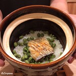 御料理 寺沢 - 丹波黒豆の香豆と太刀魚の炊込みごはん