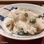 御料理 寺沢 - 丹波黒豆の香豆と太刀魚の炊込みごはん