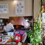 ピッツェリア コゾー - いい感じに燃えてる薪窯