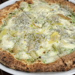 青いナポリ - 釜揚げシラスと焼きネギのピッツァ ビアンケッティ