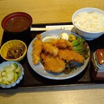 八百玉 - 豚ヒレカツと志摩産真鯛フライの盛合せ定食