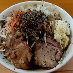 ラーメン荘 地球規模で考えろ - 汁なし400ｇニンニクマシ