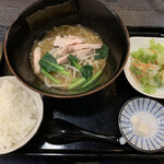 中国四川麺飯店 一燈 - 麺定食(鷄パイタン煮干ラーメン)❗️