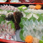 博多料亭 稚加榮 - 関サバとヒラメの刺し盛り