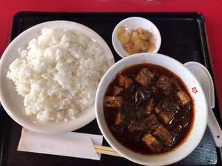 Koushi Hanten - 四川麻婆豆腐(735円)と白飯(大)(210円)