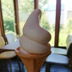 ゆるり農カフェ EVER GREEN CAFE - 生乳ソフトクリーム（コーン）380円　2021/09