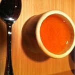 濱壹 - 玄米と牛乳のプリン　柿ソースを添えて