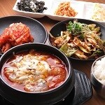 Shrimp cheese pure tofu jjigae set meal