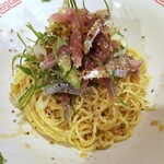 金町製麺 - ガーリック冷やしいわしそば